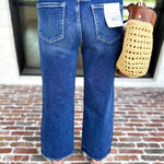 Vervet - Mid Rise Dark Wash Ankle Wide Leg Jeans-420 Denim-VEVERT BY FLYING MONKEY-July & June Women's Fashion Boutique Located in San Antonio, Texas