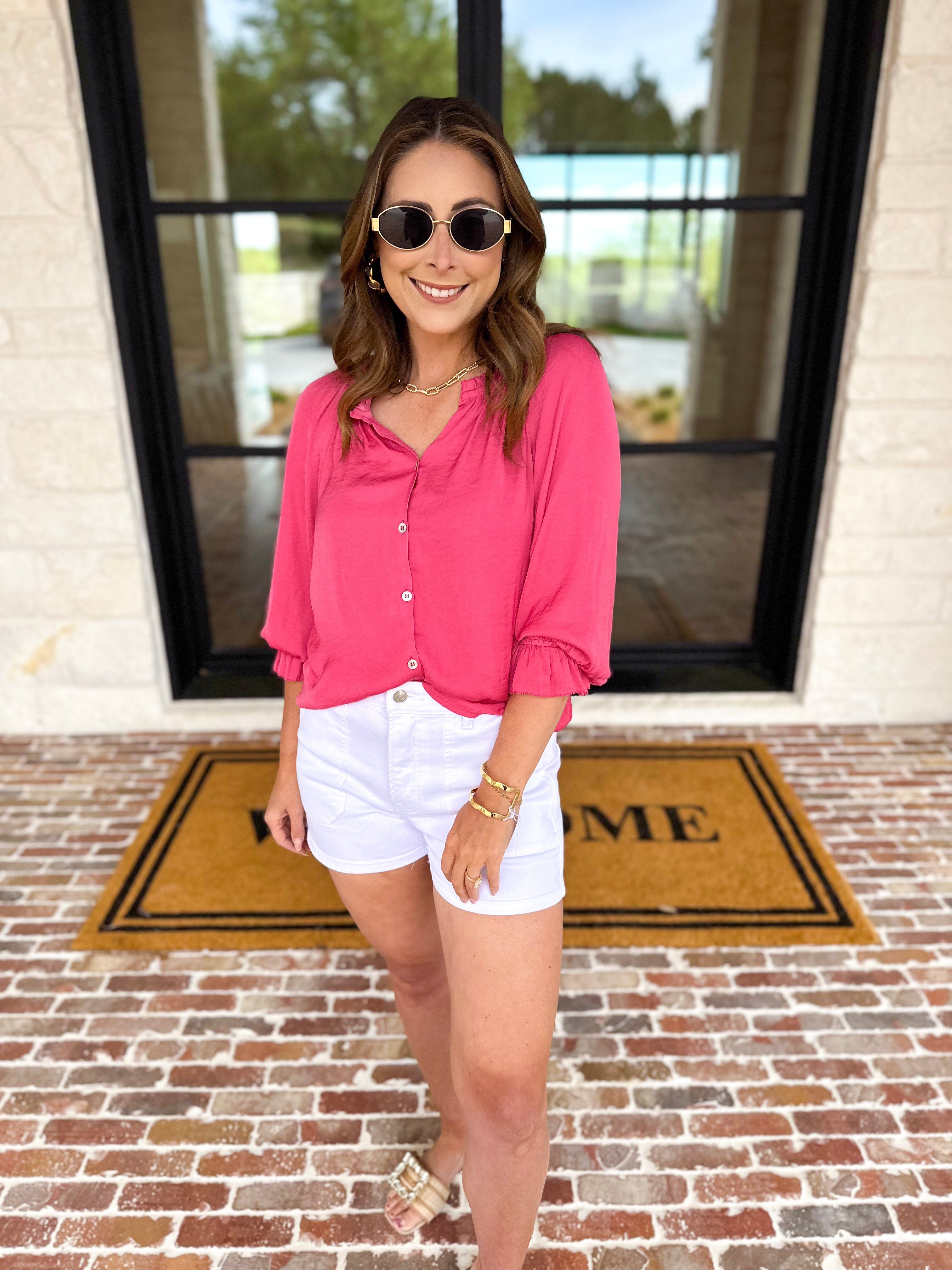 LIVERPOOL - Perfect Pink Blouse-200 Fashion Blouses-LIVERPOOL JEANS COMPANY-July & June Women's Fashion Boutique Located in San Antonio, Texas