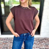 Chic Essentials Top - Espresso-210 Casual Blouses-ENTRO-July & June Women's Fashion Boutique Located in San Antonio, Texas