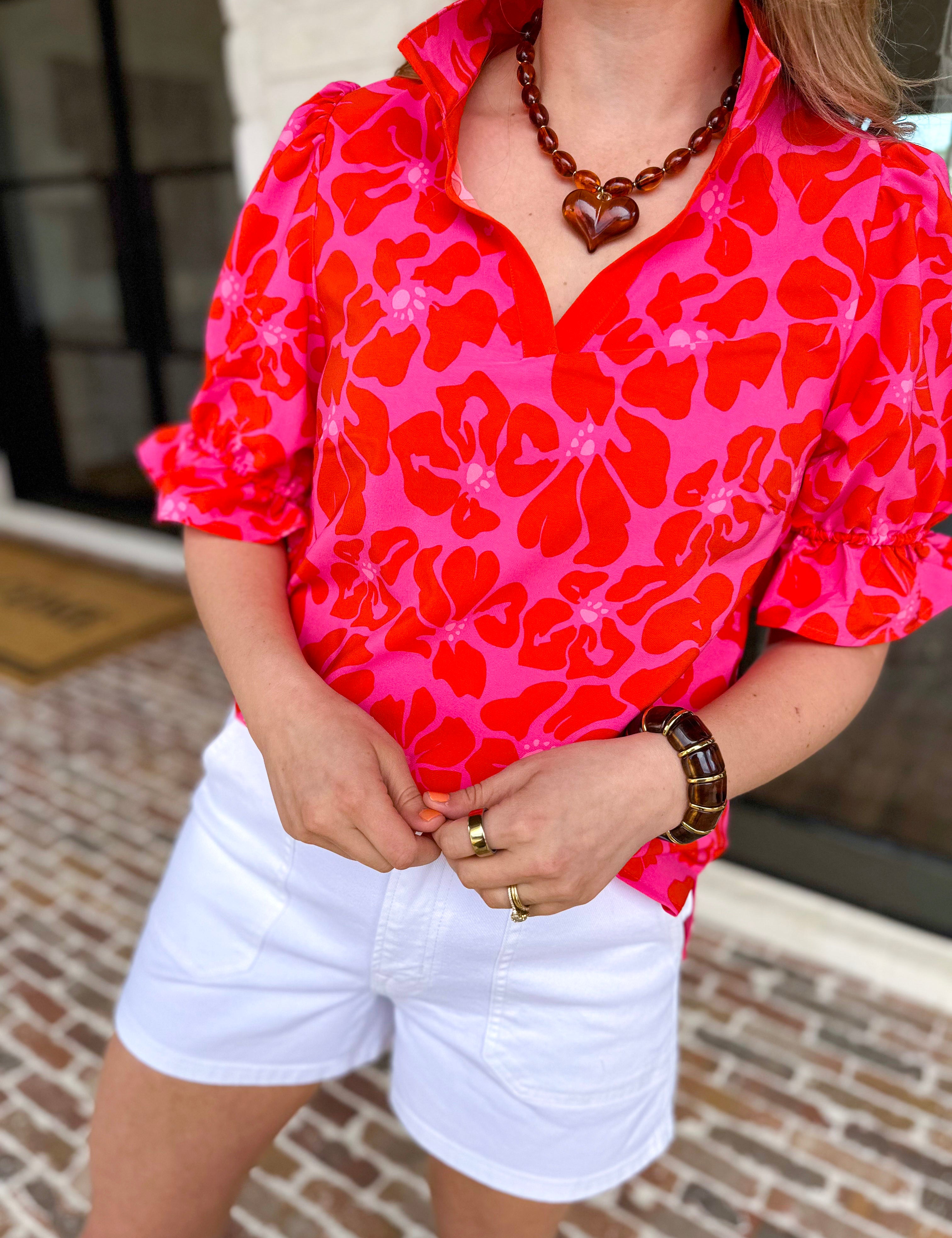 Mary Square - Jessica Blouse - Samba Garden-200 Fashion Blouses-MARY SQUARE-July & June Women's Fashion Boutique Located in San Antonio, Texas