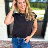 Chic Essentials Top - Black-210 Casual Blouses-ENTRO-July & June Women's Fashion Boutique Located in San Antonio, Texas