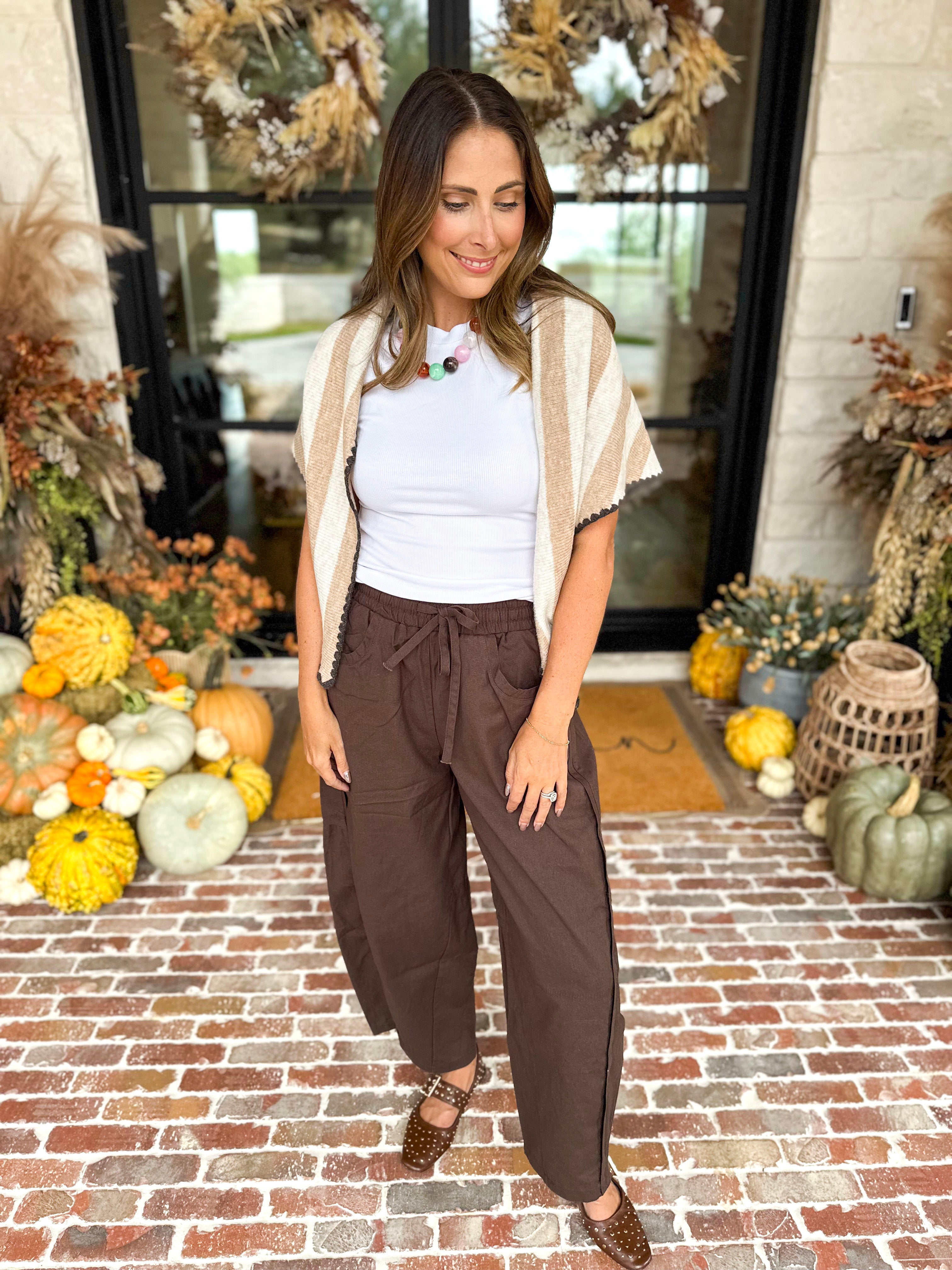Cotton Barrel Utility Pant - Coffee Bean-400 Pants-MONO B-July & June Women's Fashion Boutique Located in San Antonio, Texas