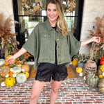 Wren Utility Jacket - Deep Olive-600 Outerwear-ENTRO-July & June Women's Fashion Boutique Located in San Antonio, Texas
