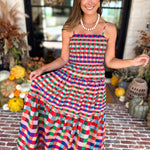 Always Vibrant Gingham Maxi Dress-500 Midi-TCEC-July & June Women's Fashion Boutique Located in San Antonio, Texas