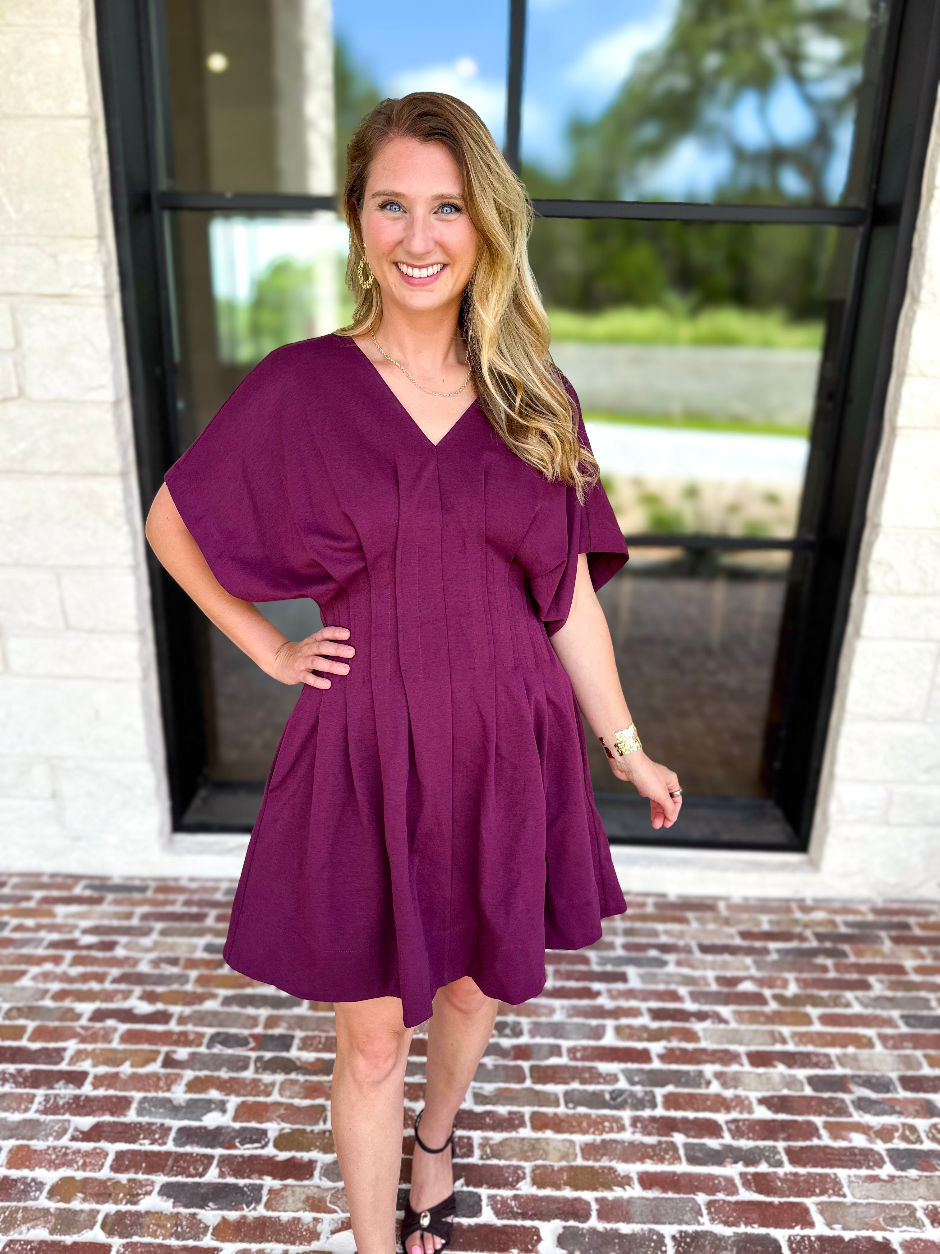Elevated Chic Mini Dress - Plum-510 Mini-ENTRO-July & June Women's Fashion Boutique Located in San Antonio, Texas