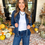 Liverpool - Fit and Flare Denim Jacket-600 Outerwear-LIVERPOOL JEANS COMPANY-July & June Women's Fashion Boutique Located in San Antonio, Texas