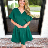 Elevated Chic Mini Dress - Hunter Green-510 Mini-ENTRO-July & June Women's Fashion Boutique Located in San Antonio, Texas