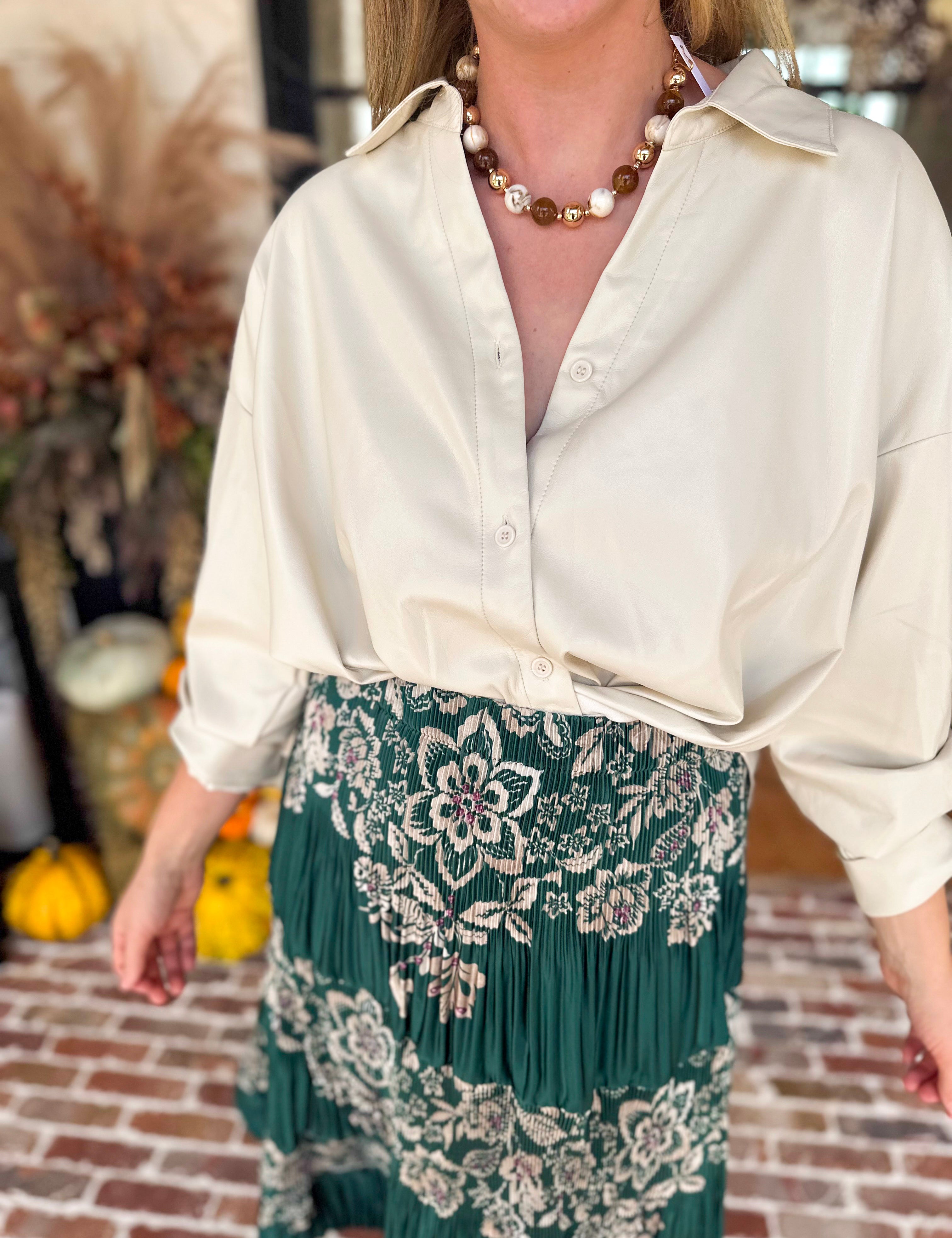 Not Your Average Button Down Blouse-200 Fashion Blouses-FATE-July & June Women's Fashion Boutique Located in San Antonio, Texas