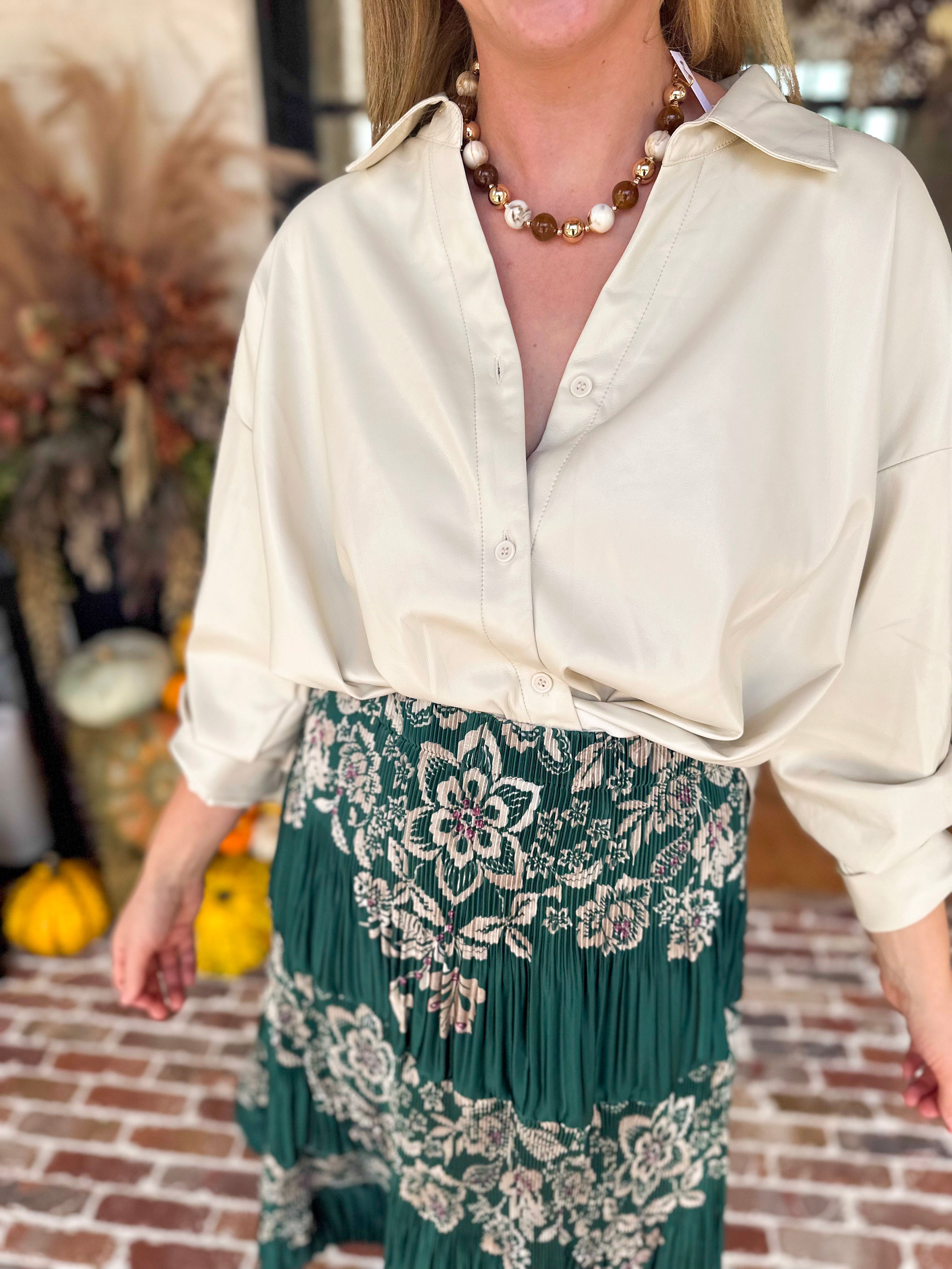 Not Your Average Button Down Blouse-200 Fashion Blouses-FATE-July & June Women's Fashion Boutique Located in San Antonio, Texas