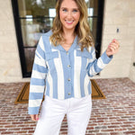 Sky’s The Limit Collared Sweater-230 Sweaters/Cardis-ALLIE ROSE-July & June Women's Fashion Boutique Located in San Antonio, Texas