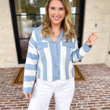 Sky’s The Limit Collared Sweater-230 Sweaters/Cardis-ALLIE ROSE-July & June Women's Fashion Boutique Located in San Antonio, Texas