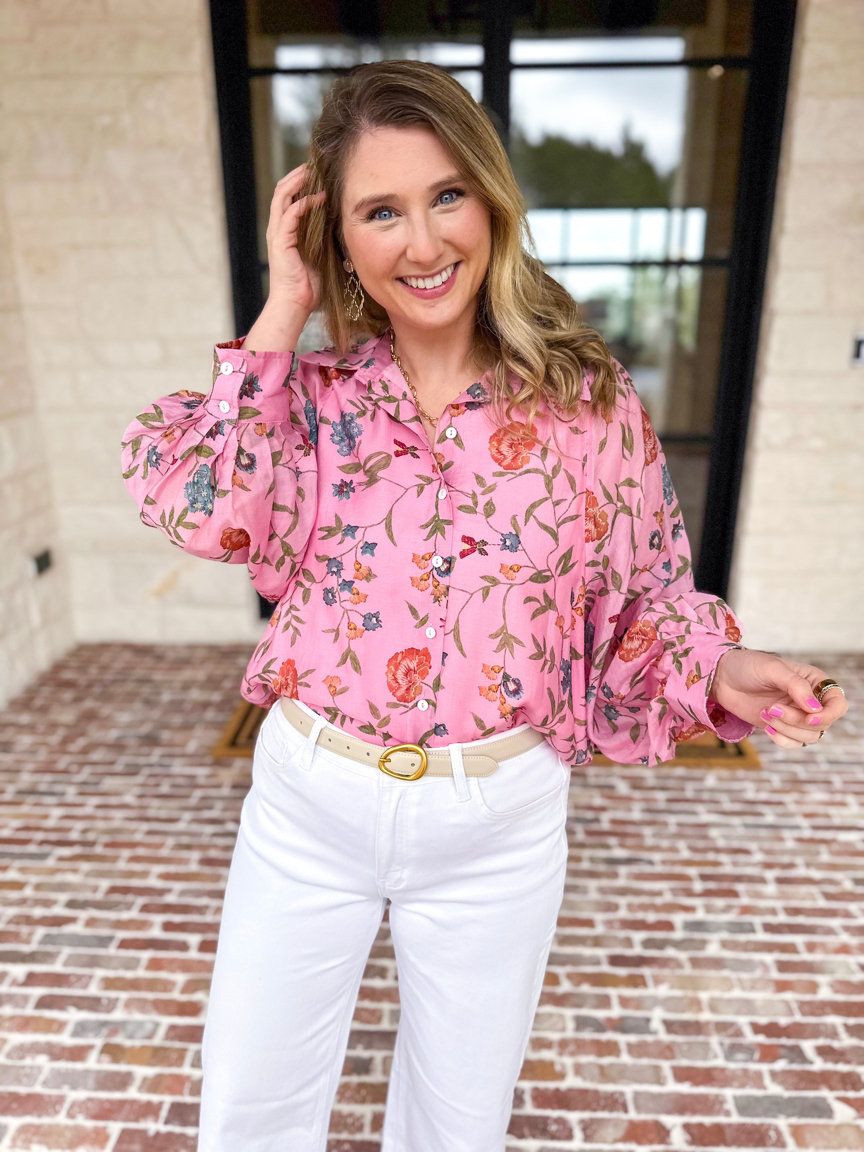 Blossom & Bloom Blouse-200 Fashion Blouses-ENTRO-July & June Women's Fashion Boutique Located in San Antonio, Texas