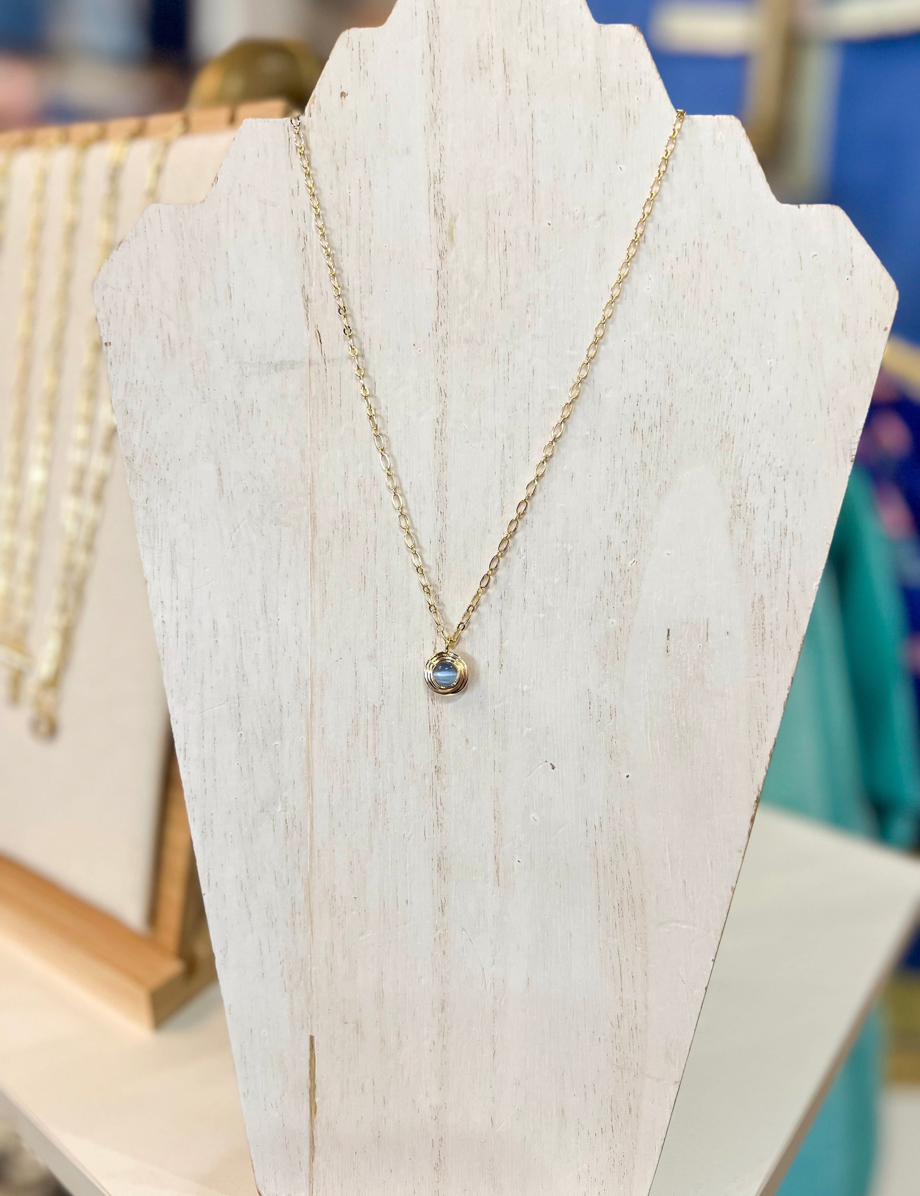 Natalie Wood- Strata Pendant Necklace - Blue Chalcedony-110 Jewelry & Hair-Natalie Wood-July & June Women's Fashion Boutique Located in San Antonio, Texas