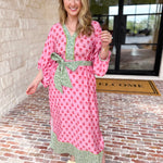 Pink Blooms Midi Dress-500 Midi-ENTRO-July & June Women's Fashion Boutique Located in San Antonio, Texas
