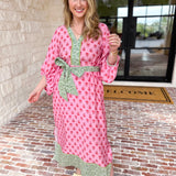 Pink Blooms Midi Dress-500 Midi-ENTRO-July & June Women's Fashion Boutique Located in San Antonio, Texas