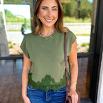 The Timeless Lace Detail Top - Olive-200 Fashion Blouses-ENTRO-July & June Women's Fashion Boutique Located in San Antonio, Texas