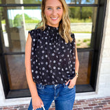 Date Night Polka Dot Top - Black-200 Fashion Blouses-ENTRO-July & June Women's Fashion Boutique Located in San Antonio, Texas