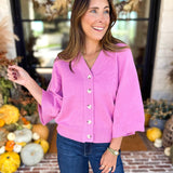 Comfy Oversized Cardigan Top - Pink-230 Sweaters/Cardis-FATE-July & June Women's Fashion Boutique Located in San Antonio, Texas