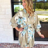 Sage & Blue Floral Mini Dress-510 Mini-ENTRO-July & June Women's Fashion Boutique Located in San Antonio, Texas
