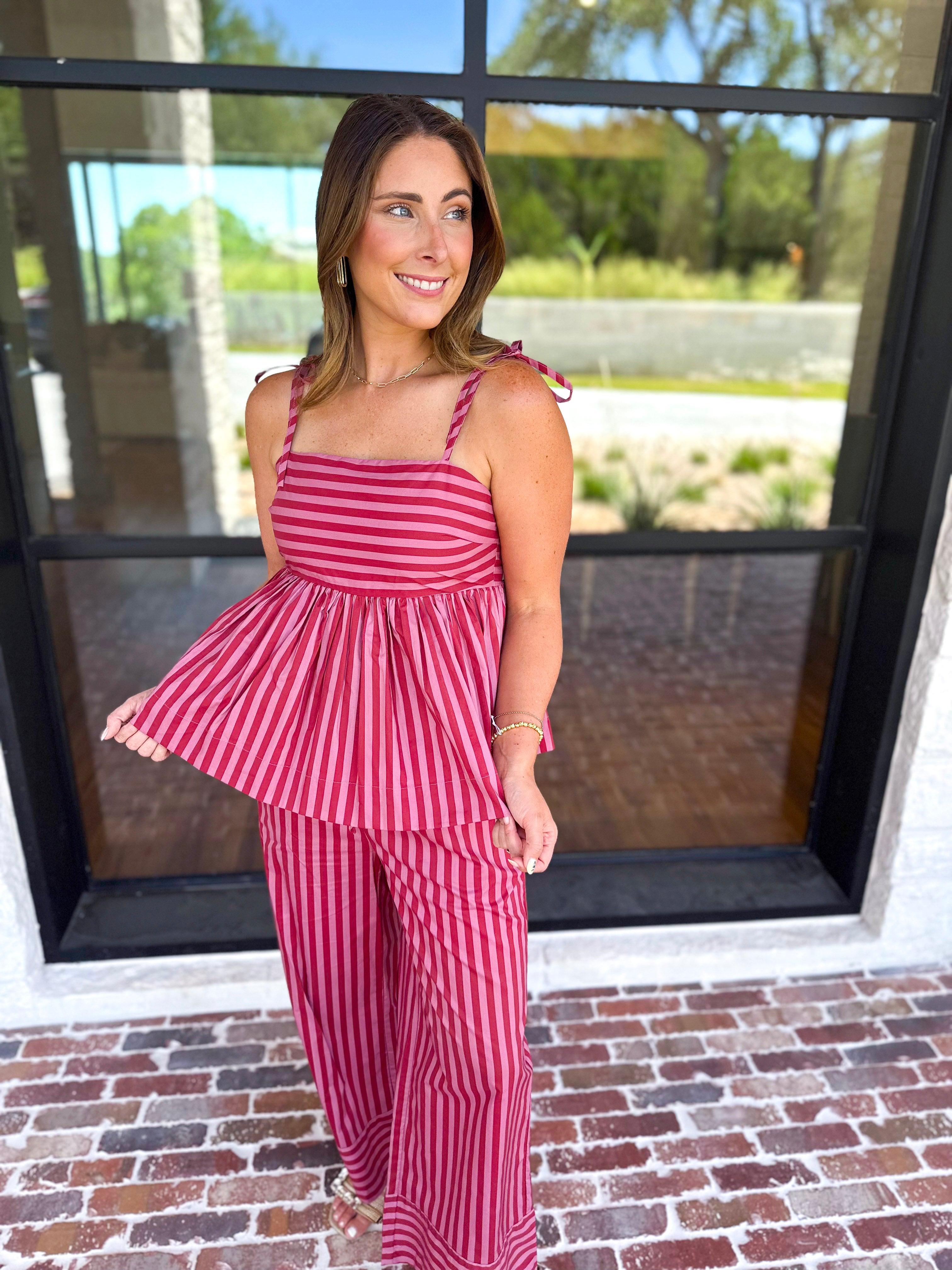 Color Pop Stripe Pant & Cami Set-500 Midi-ENTRO-July & June Women's Fashion Boutique Located in San Antonio, Texas
