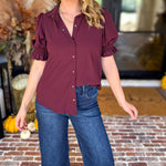 Liverpool - Good Feeling Button Down Top-200 Fashion Blouses-LIVERPOOL JEANS COMPANY-July & June Women's Fashion Boutique Located in San Antonio, Texas
