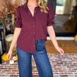 Liverpool - Good Feeling Button Down Top-200 Fashion Blouses-LIVERPOOL JEANS COMPANY-July & June Women's Fashion Boutique Located in San Antonio, Texas