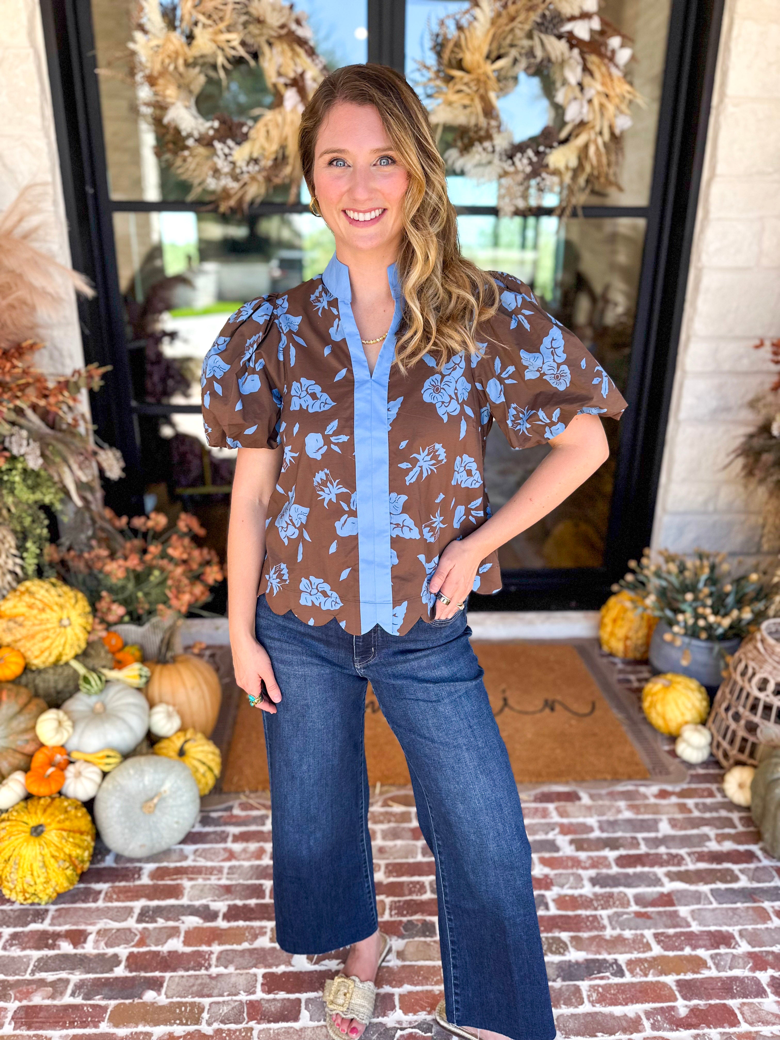 Timeless Blooms Blouse-200 Fashion Blouses-ENTRO-July & June Women's Fashion Boutique Located in San Antonio, Texas