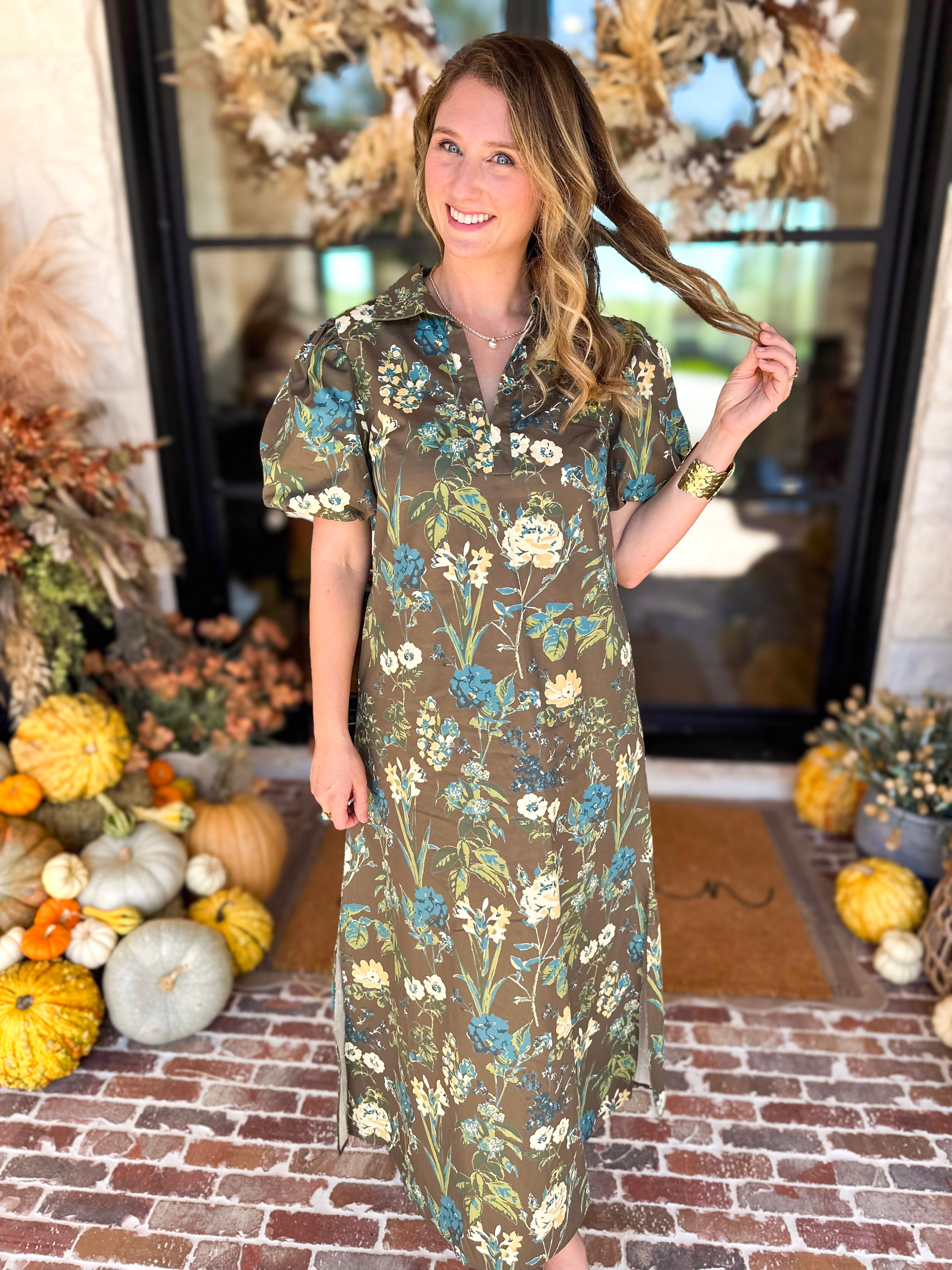 Fresh Take Floral Midi Dress-500 Midi-TCEC-July & June Women's Fashion Boutique Located in San Antonio, Texas