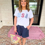 USA Relaxed Tee-210 Casual Blouses-SHIRALEAH-July & June Women's Fashion Boutique Located in San Antonio, Texas