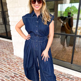 Denim Parachute Jumpsuit-500 Midi-RAE MODE-July & June Women's Fashion Boutique Located in San Antonio, Texas