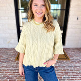 The Bailee Sweater Top - Kiwi-230 Sweaters/Cardis-RAE MODE-July & June Women's Fashion Boutique Located in San Antonio, Texas