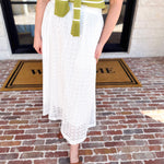 White Eyelet Midi Skirt-410 Shorts/Skirts-ENTRO-July & June Women's Fashion Boutique Located in San Antonio, Texas