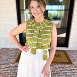 Chartreuse Knit Wrap Tank-230 Sweaters/Cardis-ENTRO-July & June Women's Fashion Boutique Located in San Antonio, Texas