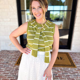 Chartreuse Knit Wrap Tank-230 Sweaters/Cardis-ENTRO-July & June Women's Fashion Boutique Located in San Antonio, Texas