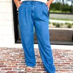 Current Air - Comfy Trouser Denim Pants-400 Pants-CURRENT AIR CLOTHING-July & June Women's Fashion Boutique Located in San Antonio, Texas