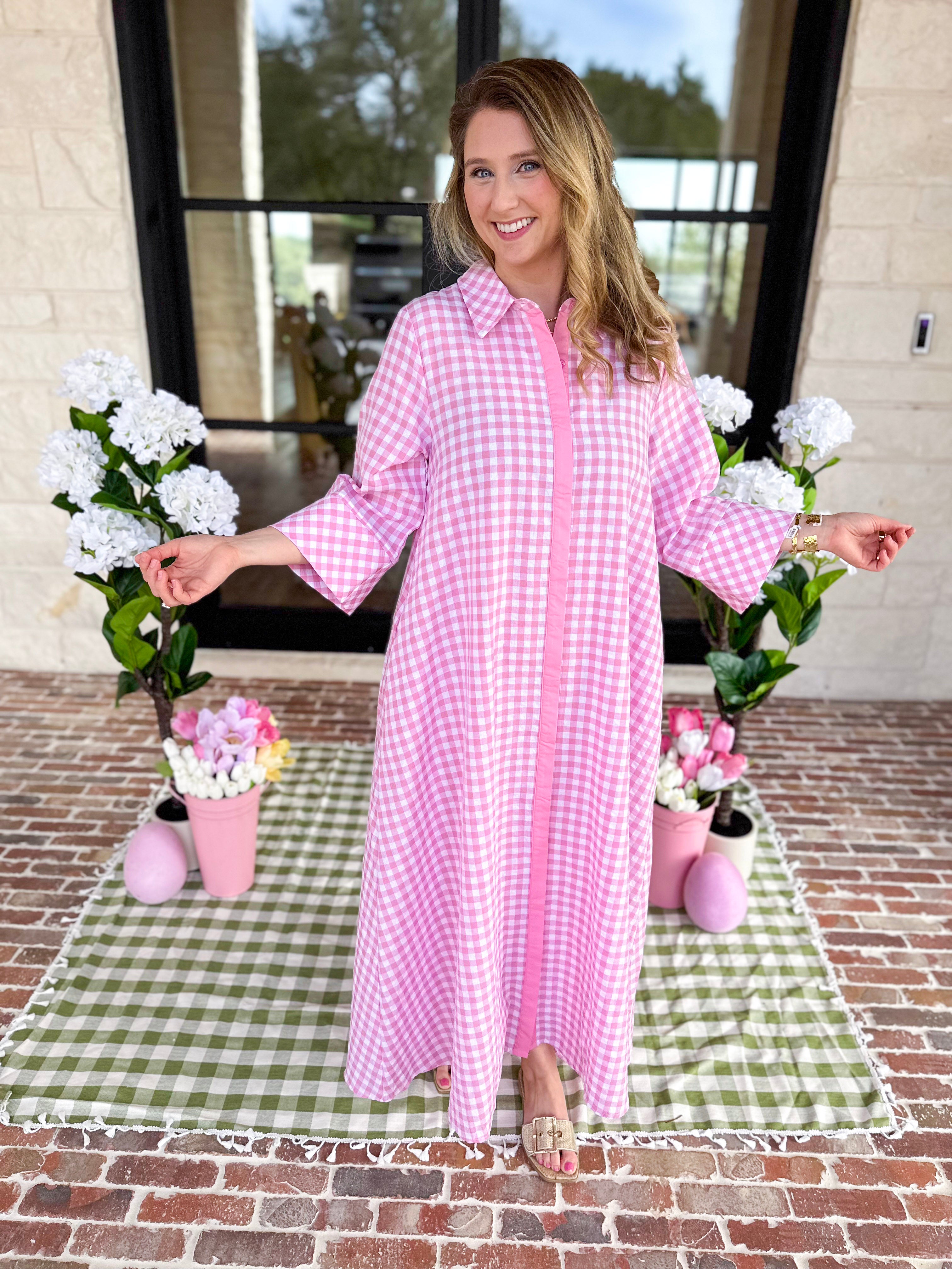 Spring Dreams Midi Dress - Pink-500 Midi-ENTRO-July & June Women's Fashion Boutique Located in San Antonio, Texas