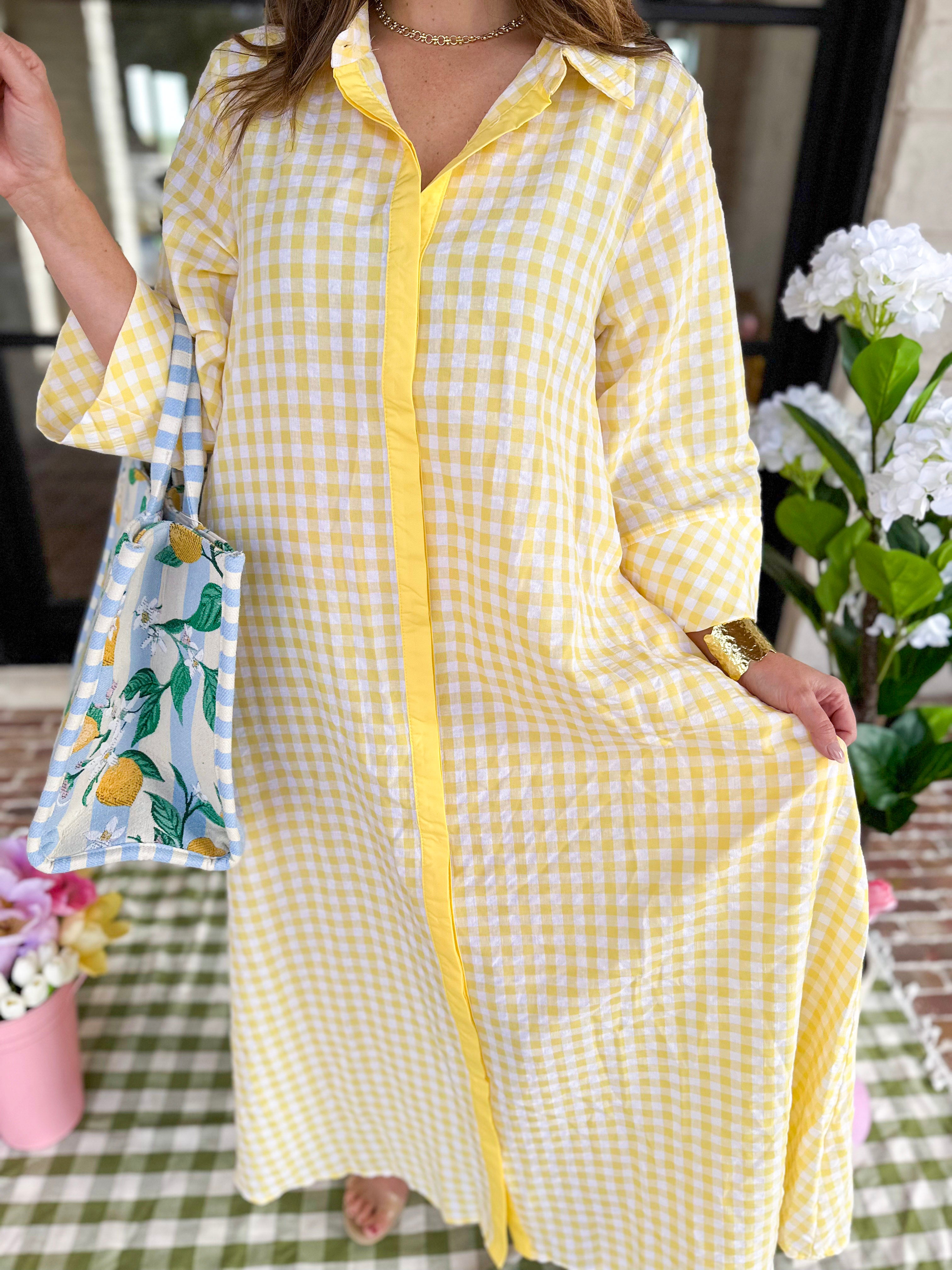 Spring Dreams Midi Dress - Yellow-500 Midi-ENTRO-July & June Women's Fashion Boutique Located in San Antonio, Texas