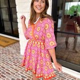 The Retro Pink Mini Dress-510 Mini-FATE-July & June Women's Fashion Boutique Located in San Antonio, Texas