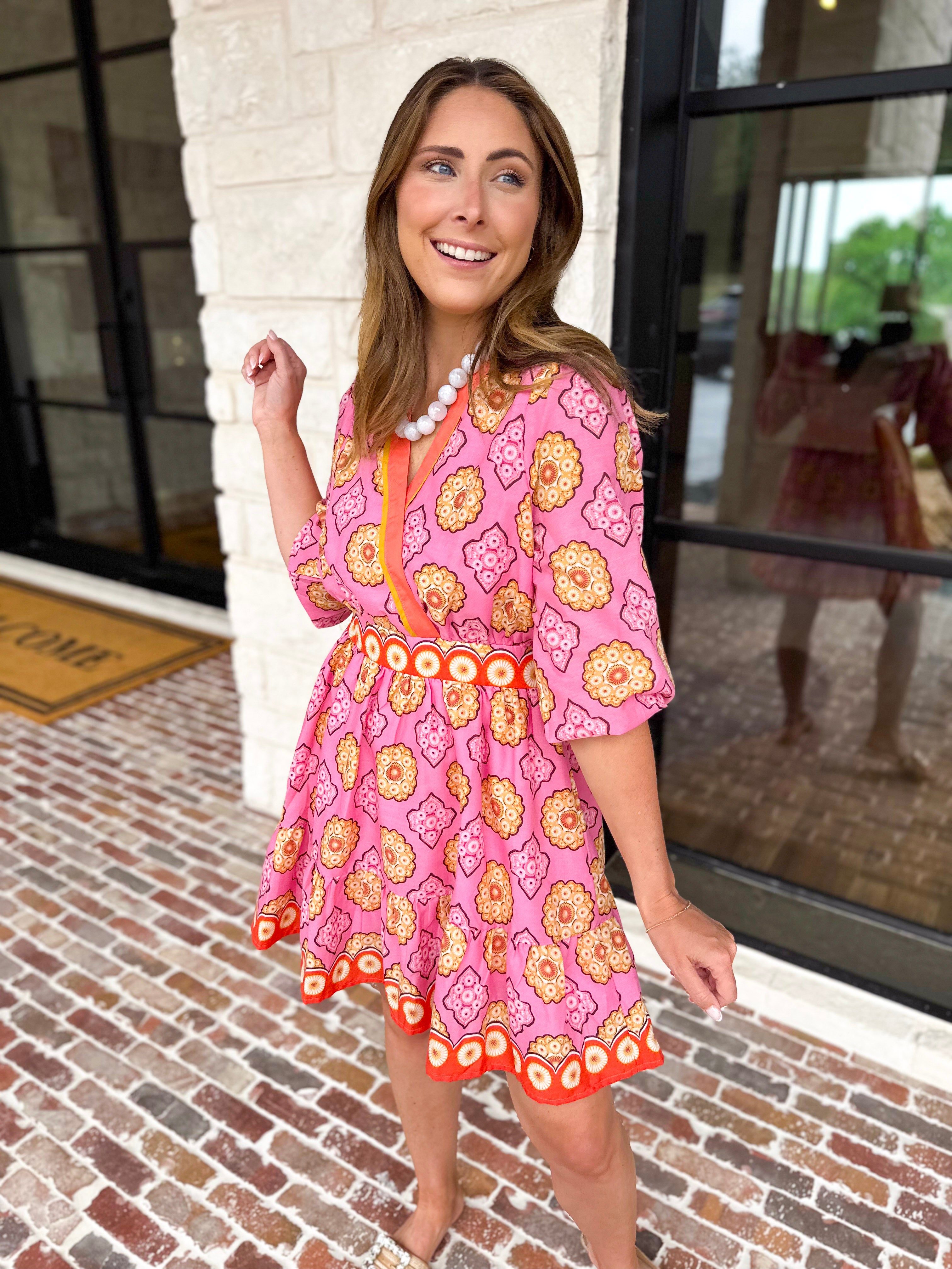 The Retro Pink Mini Dress-510 Mini-FATE-July & June Women's Fashion Boutique Located in San Antonio, Texas