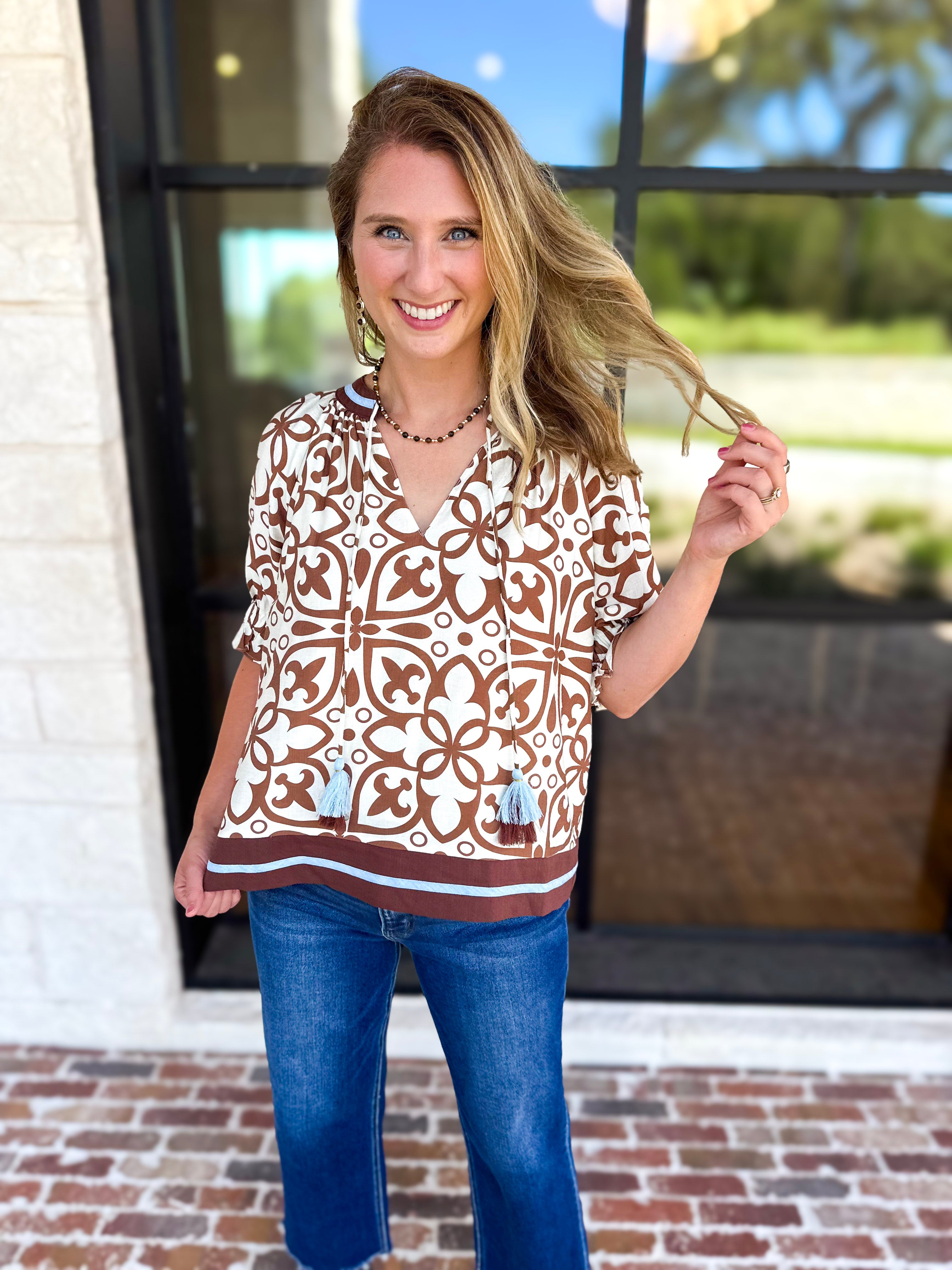 THML - The Hadley Blouse-200 Fashion Blouses-THML-July & June Women's Fashion Boutique Located in San Antonio, Texas