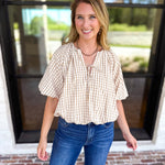 Fall Bubble Blouse-200 Fashion Blouses-ENTRO-July & June Women's Fashion Boutique Located in San Antonio, Texas