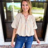 Fall Bubble Blouse-200 Fashion Blouses-ENTRO-July & June Women's Fashion Boutique Located in San Antonio, Texas