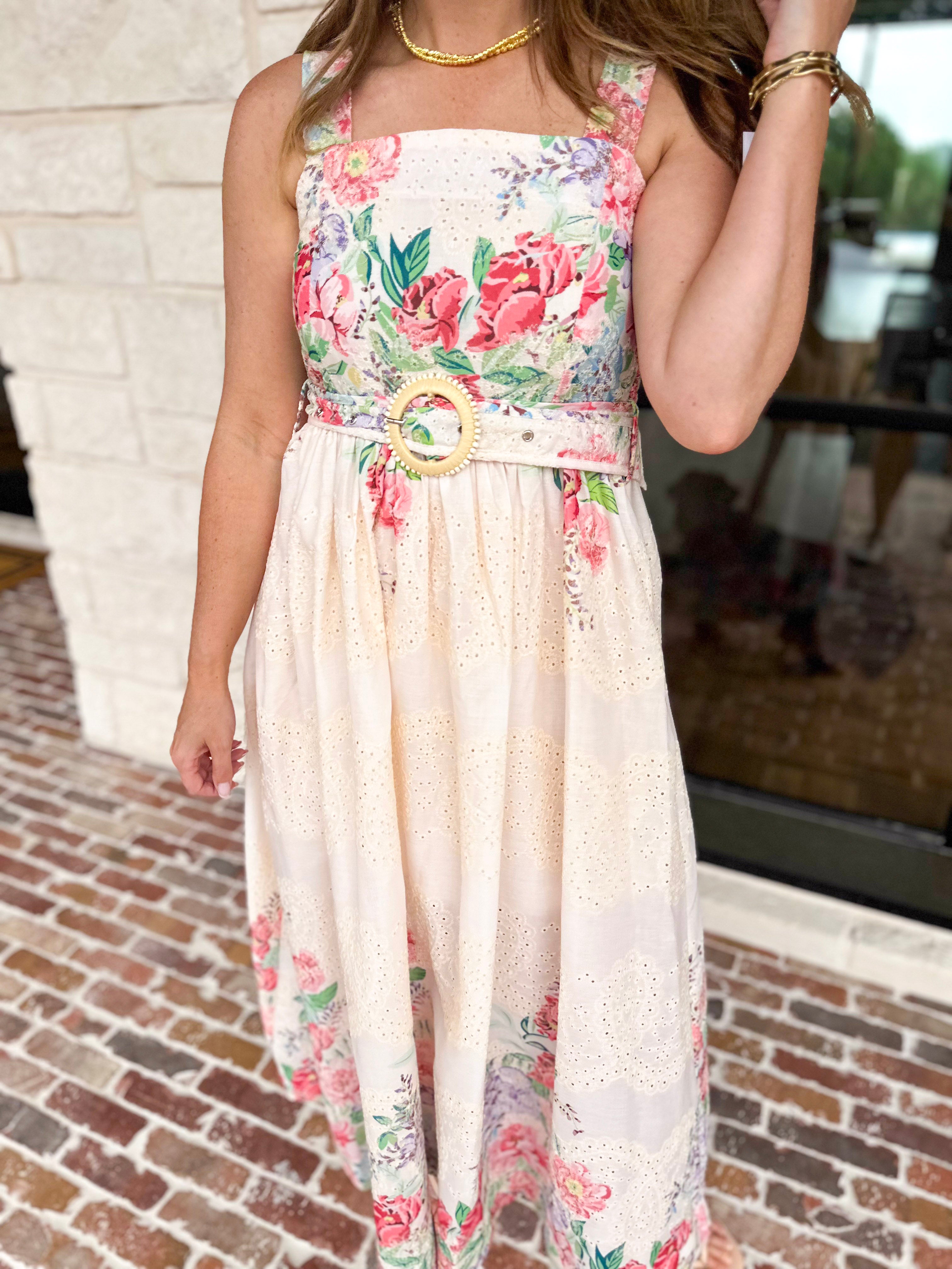 Summertime Garden Midi Dress-500 Midi-ENTRO-July & June Women's Fashion Boutique Located in San Antonio, Texas