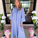 Spring Dreams Midi Dress - Blue-500 Midi-ENTRO-July & June Women's Fashion Boutique Located in San Antonio, Texas