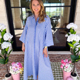 Spring Dreams Midi Dress - Blue-500 Midi-ENTRO-July & June Women's Fashion Boutique Located in San Antonio, Texas