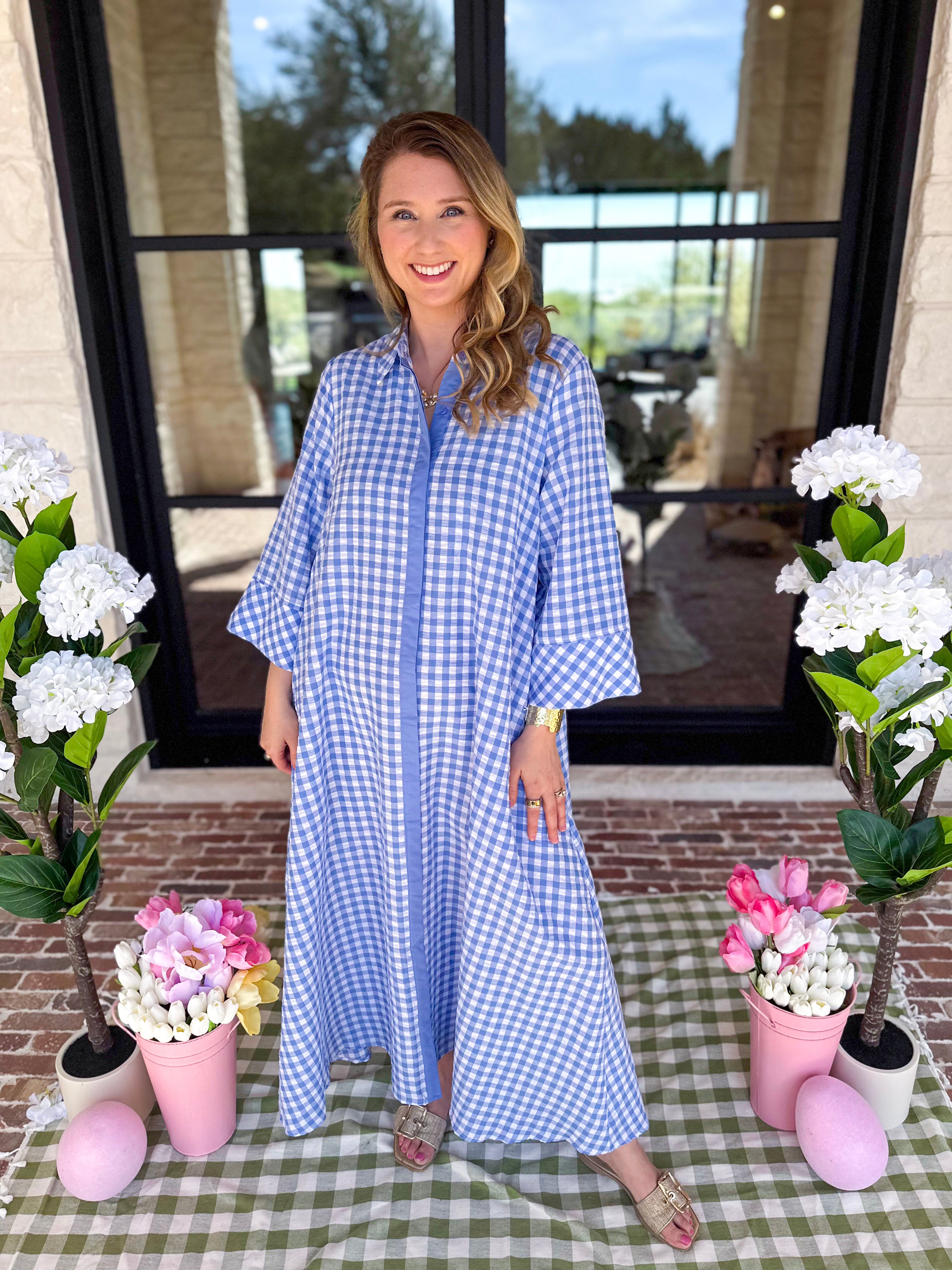 Spring Dreams Midi Dress - Blue-500 Midi-ENTRO-July & June Women's Fashion Boutique Located in San Antonio, Texas