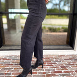 Vervet - High Rise Ankle Wide Leg Black Jeans-420 Denim-VEVERT BY FLYING MONKEY-July & June Women's Fashion Boutique Located in San Antonio, Texas
