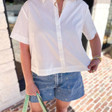 Current Air - Pleated Button Down Blouse-200 Fashion Blouses-CURRENT AIR CLOTHING-July & June Women's Fashion Boutique Located in San Antonio, Texas