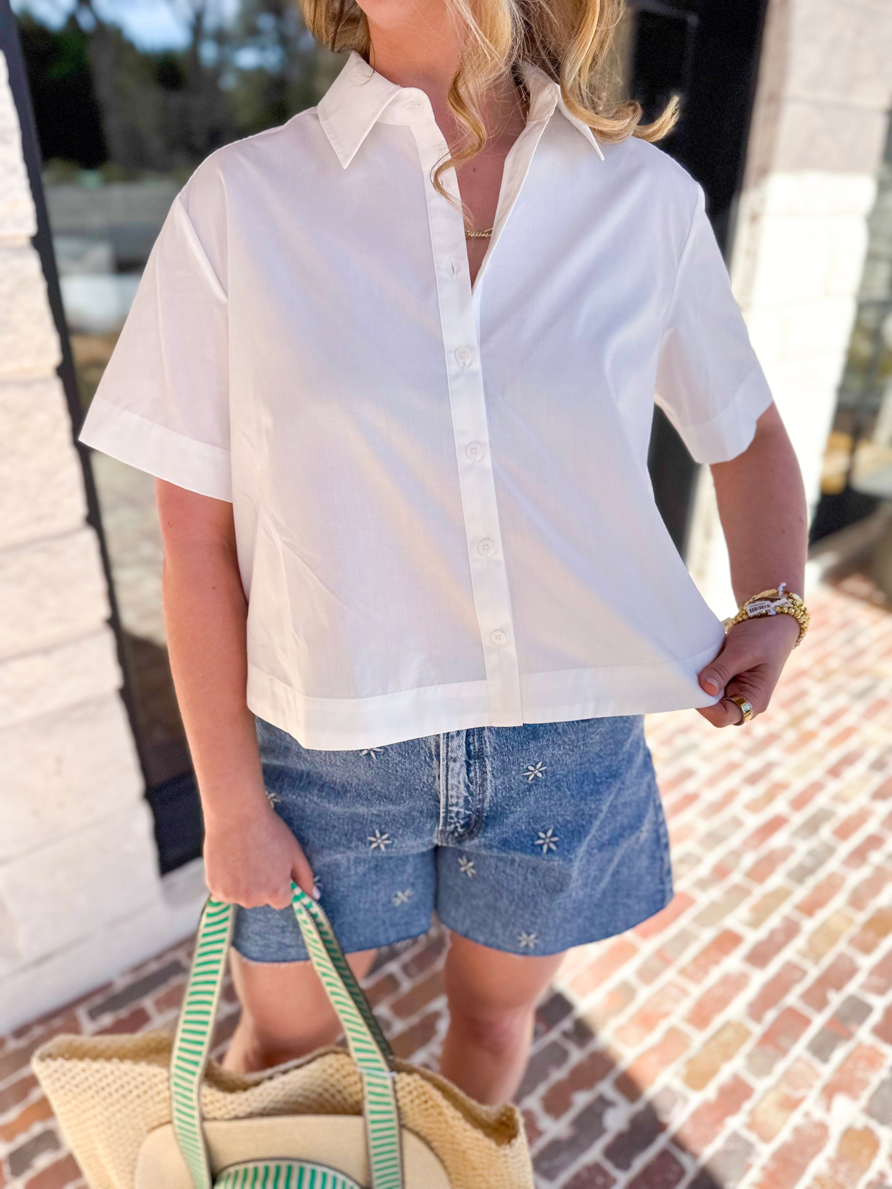 Current Air - Pleated Button Down Blouse-200 Fashion Blouses-CURRENT AIR CLOTHING-July & June Women's Fashion Boutique Located in San Antonio, Texas