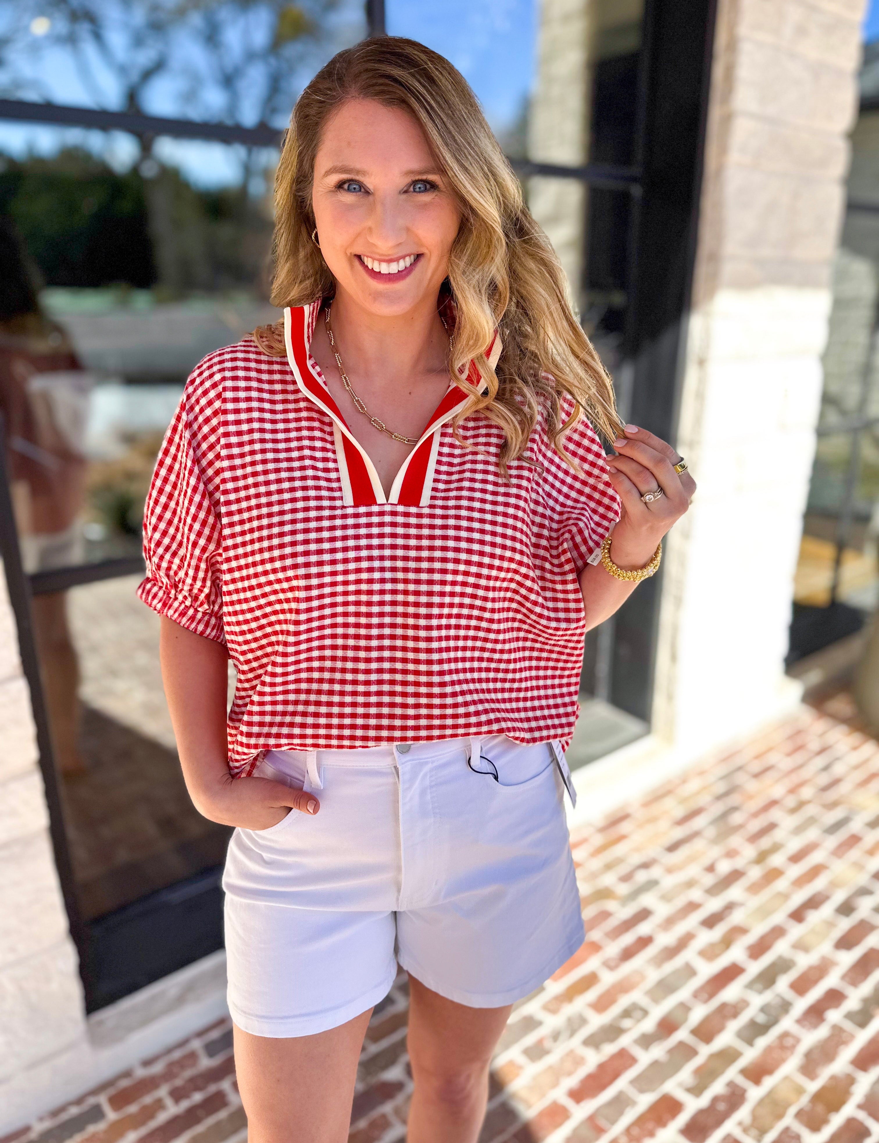 The Soft Statement Blouse - Red-200 Fashion Blouses-ENTRO-July & June Women's Fashion Boutique Located in San Antonio, Texas